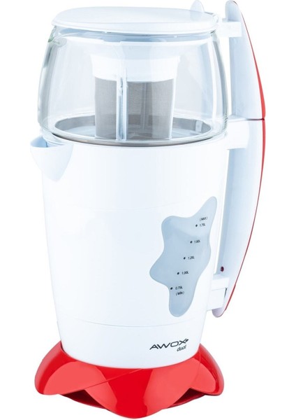 Kırmızı ve Beyaz Renkli Çiftli Çay Demleme Makinesi, Pratik Kullanım Sağlar fiyatları