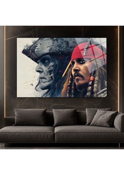 Kaptan Jack Sparrow ve Karayip Korsanları Cam Tablo – Film Temalı Cam Üzeri Yatay Dekoratif Baskı