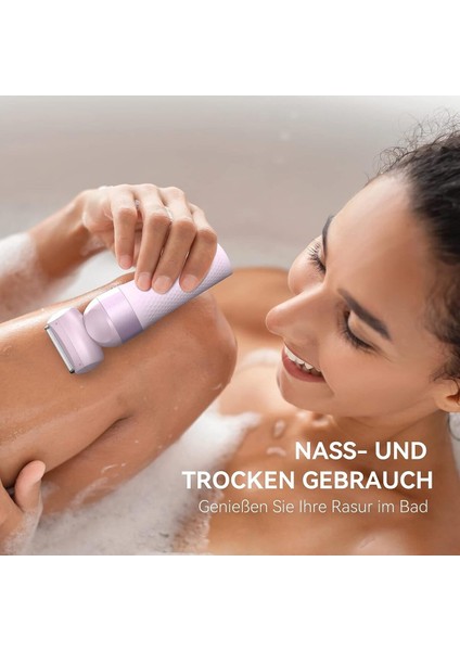 Kadın Tıraş Makinesi, LED Işıklı, Elektrikli, Pembe, Rahat Kullanım