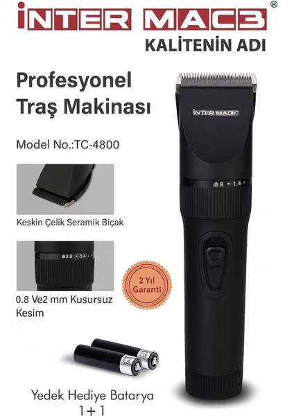 Siyah Profesyonel Tıraş Makinesi, Keskin ve Güçlü Performans