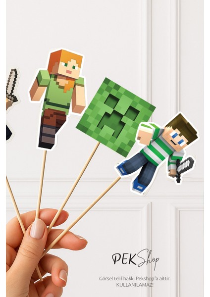Minecraft Kürdan Süsleri Lüks Büyük Boy 10LU Paket fiyatları