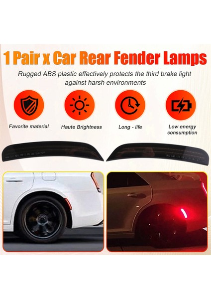 Chrysler 300 2015-2022 Için Araba Arka Çamurluk Lambaları Kırmızı LED Yan Işaret Lambası Füme Lens Su Geçirmez Gösterge Lambası (Yurt Dışından) fırsatları