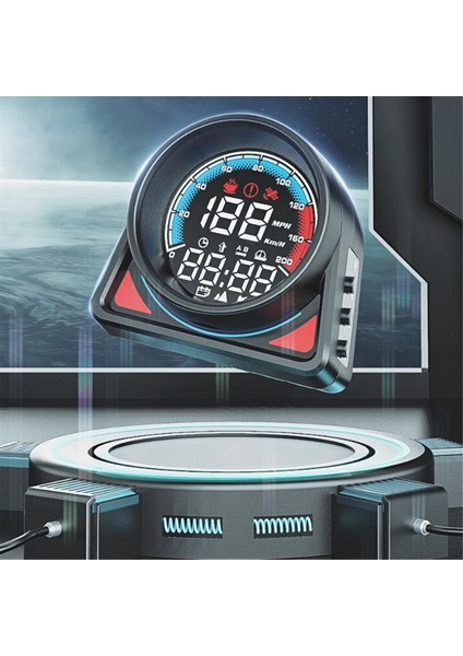 Araba Head-Up Display Gps Dijital Hız Göstergesi Kmh/mph LED Ekranlı Hız Uyarısı Yorgunluk Sürüş Hatırlatıcısı Araba Karavan Suv (Yurt Dışından) modelleri