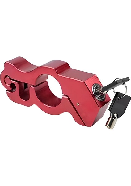 Motosiklet Kilidi, 2 Anahtarlı Gidon Kilidi, Motosiklet, Bisiklet, Atv, Scooter Için Hırsızlığa Karşı Motosiklet Fren Kilidi - Kırmızı (Yurt Dışından)