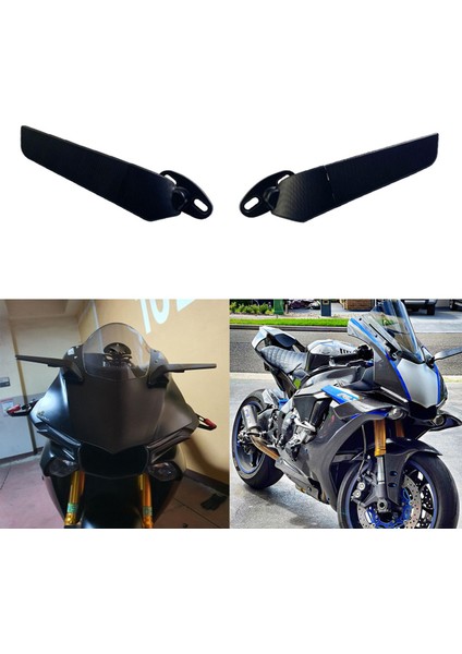 Yamaha R15 R25 R3 R1 R1S R6 R6S V2 V3 Için Motosiklet Aynaları Modifiye Rüzgar Kanadı Ayarlanabilir Döner Dikiz Aynası (Yurt Dışından) fiyatları