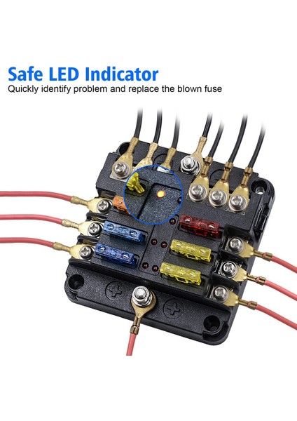 Negatif Baralı Sigorta Kutusu, LED Göstergeli 6 Yollu Bıçaklı Sigorta Tutucu Bloğu, 12V Tekne, Araba, Otomotiv, Kamyon, Denizcilik Için (Yurt Dışından) fırsatları