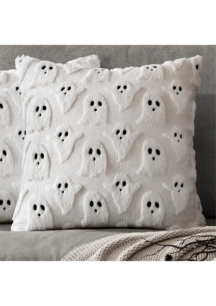 Cadılar Bayramı Hayalet Yastık 2 Adet Yumuşak Peluş Suni Kürk Dekoratif Yastık Kılıfları Kanepe Yatak Cadılar Bayramı Dekorasyonu Için (Yurt Dışından) fiyatları