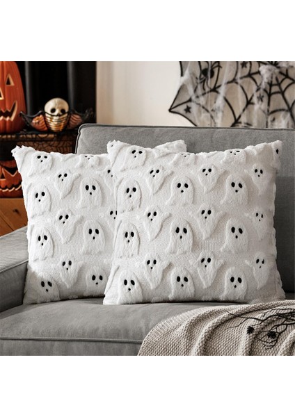 Cadılar Bayramı Hayalet Yastık 2 Adet Yumuşak Peluş Suni Kürk Dekoratif Yastık Kılıfları Kanepe Yatak Cadılar Bayramı Dekorasyonu Için (Yurt Dışından) modelleri