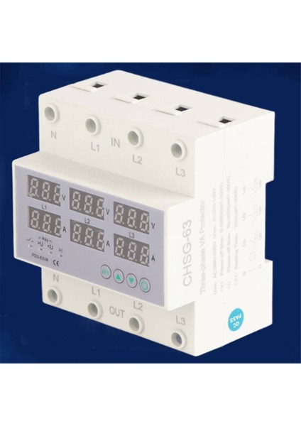 Fazlı Dın Ray Voltmetre Ampermetre Otomatik Aşırı Gerilim Aşırı Akım Koruyucusu Ac 390‑500V (Yurt Dışından) fiyatları
