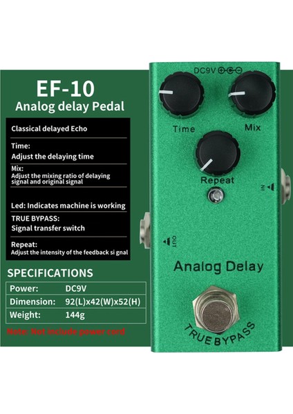 Elektrik Gitar Efekt Pedalı Mini Analog Gecikme Bas Gitar Pedalları Analog Gecikme (Yurt Dışından) indirimleri