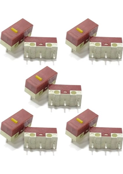 Huano Fare Mikro Anahtarı 3 Pin 20M Tıklamalı Fareler Için 10 Adet Mikro Sessiz Düğmeli Mikro Anahtar Seti Sarı Nokta (Yurt Dışından)