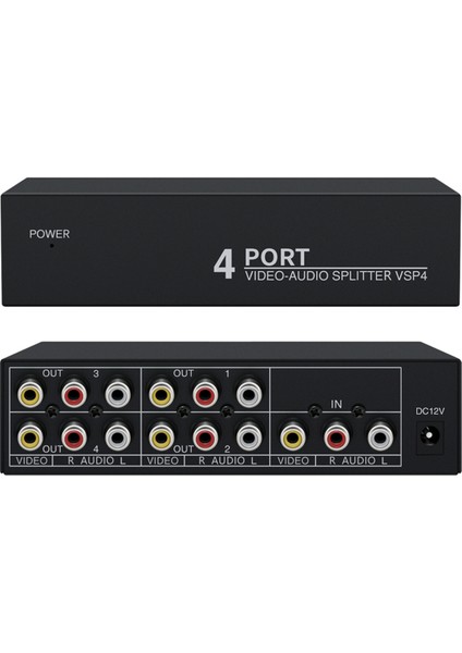 Yollu Av Ses Ayırıcı 1'i 4 Çıkışlı Kompozit Rca Av Ayırıcı 1x4 Video Ses Ayırıcı Dağıtıcı DVD C-Vbs Ab Tak Için (Yurt Dışından) indirimleri