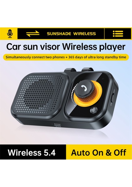 Bluetooth Hoparlör Eller Serbest Araç Güneşlik Klipsi Kablosuz Ses Alıcısı Hoparlör Telefon Yüksek Sesli Müzik Çalar Çift Mikrofon (Yurt Dışından) modelleri