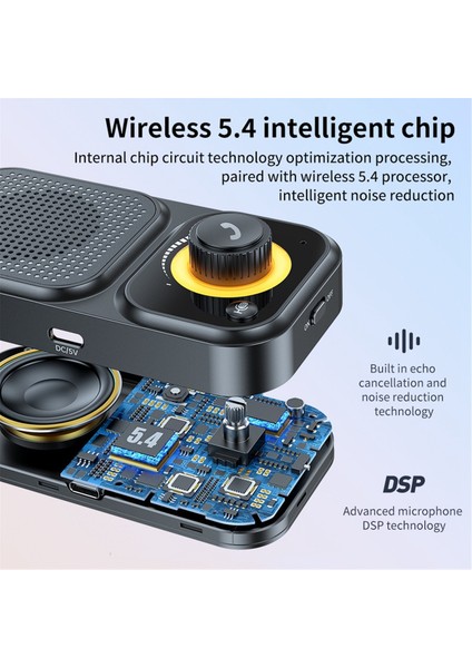 Bluetooth Hoparlör Eller Serbest Araç Güneşlik Klipsi Kablosuz Ses Alıcısı Hoparlör Telefon Yüksek Sesli Müzik Çalar Çift Mikrofon (Yurt Dışından) fırsatları