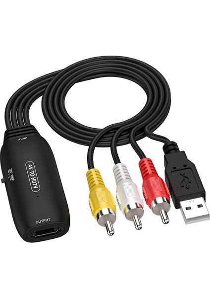 1080P Av - HDMI Uyumlu Adaptör Dönüştürücü Rca Kablo Video Adaptörü Set Üstü Kutu Xbox Vhs Blu-Ray DVD Için (Yurt Dışından)