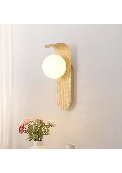 Minimalist Komodin Duvar Lambası, Iskandinav Tarzı Demir Lamba LED Duvar Lambası Mutfak, Yemek Odası, Koridor Için Ahşap Rengi (Yurt Dışından) fiyatları