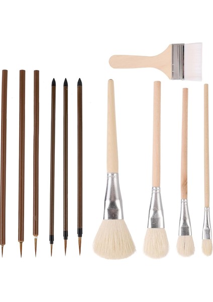 Sanat Fırçası Seti, 11 Parça Ahşap Akrilik Boya Fırçaları, Seramik Fırça Seti, Resim Öğrencileri ve Meraklıları Için (Yurt Dışından)