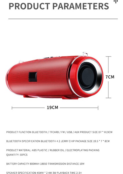 Açık Hava Kablosuz Stereo 3D Surround Bluetooth 4.0 Hoparlör Bluetooth Yüksek Güçlü Taşınabilir Bas Hoparlör Kırmızı (Yurt Dışından) modelleri