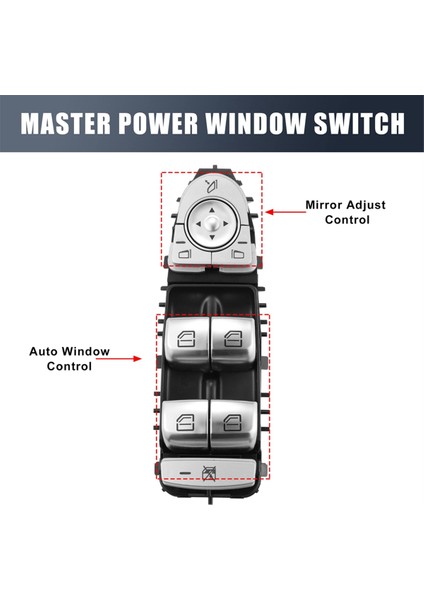 Mercedes Benz C Class C300 C350E C400 C43 C63 Amg Için Araç Elektrikli Cam Anahtarı Düğmesi A2229056800'Ü Değiştirin (Yurt Dışından) indirimleri