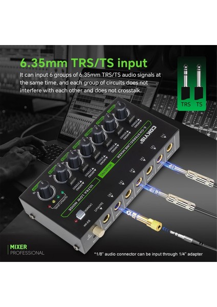 Cokyıs MIX600 Pro 6 Kanallı Stereo Hat Mikseri Rgb Aydınlatmalı Stüdyo ve Profesyonel Kullanım Için Yüksek Kaliteli Ses Ab Fişi (Yurt Dışından) modelleri