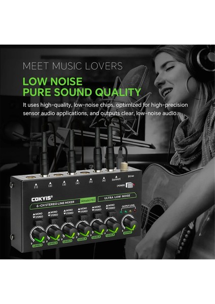 Cokyıs MIX600 Pro 6 Kanallı Stereo Hat Mikseri Rgb Aydınlatmalı Stüdyo ve Profesyonel Kullanım Için Yüksek Kaliteli Ses Ab Fişi (Yurt Dışından) indirimleri