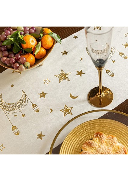 Ramazan Bayramı Masa Örtüsü Sıcak Damgalama Ay Feneri ve Yıldızlar Masa Örtüsü Kadife Masa Dekorasyonu Ev Için (Yurt Dışından) modelleri