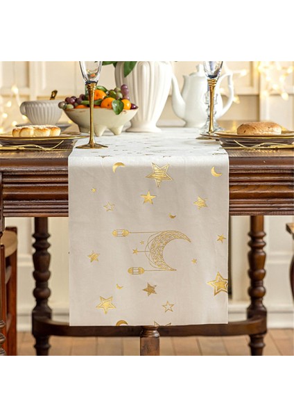 Ramazan Bayramı Masa Örtüsü Sıcak Damgalama Ay Feneri ve Yıldızlar Masa Örtüsü Kadife Masa Dekorasyonu Ev Için (Yurt Dışından) fırsatları