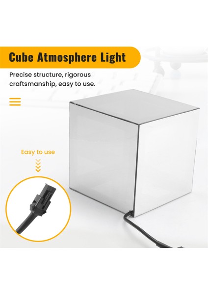3D Cube Abyss Masaüstü Atmosfer Işığı Yenilikçi, Serin ve Renkli Dekorasyon Gece Lambası Oyun Taşınabilir Atmosfer Işığı (Yurt Dışından) fırsatları