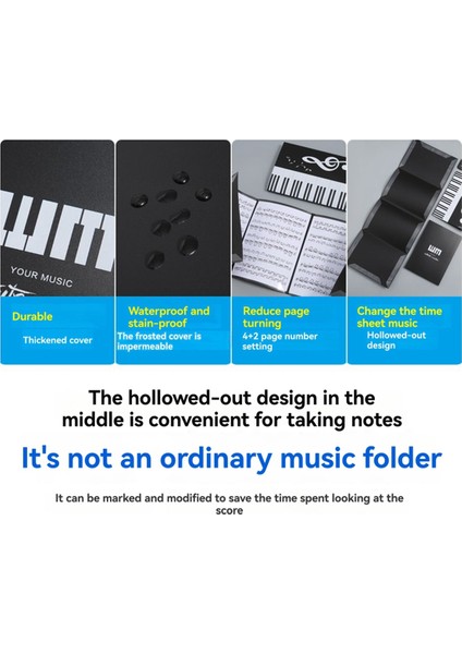 Sayfa Genişletilebilir A4 Müzik Dosyası 6 Cepli Müzik Saklama Sayfası Büyük Piyano Notaları Klasörü Nota Klipsi (Yurt Dışından) indirimleri