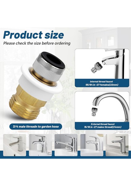 Bulaşık Makinesi Bağlantı Adaptörleri, Lavabo Musluğu Için Musluk Adaptörü 15/16 Inç-27 Inç Veya 55/64 Inç-27 Inç x 3/4 Inç Ghtm (Yurt Dışından) modelleri