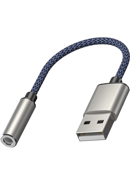 USB - 3,5 mm Ses Kablosu USB A - 3,5 mm Dişi Harici Stereo Ses Kartı Kulaklık Mikrofon Ses Adaptörü Gümüş ve Mavi (Yurt Dışından) modelleri