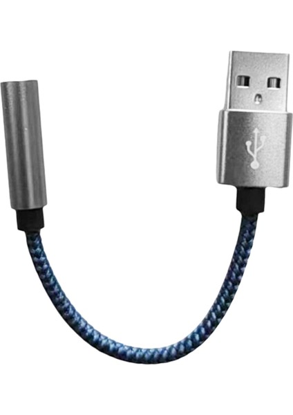 USB - 3,5 mm Ses Kablosu USB A - 3,5 mm Dişi Harici Stereo Ses Kartı Kulaklık Mikrofon Ses Adaptörü Gümüş ve Mavi (Yurt Dışından) fırsatları