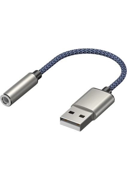 USB - 3,5 mm Ses Kablosu USB A - 3,5 mm Dişi Harici Stereo Ses Kartı Kulaklık Mikrofon Ses Adaptörü Gümüş ve Mavi (Yurt Dışından) indirimleri