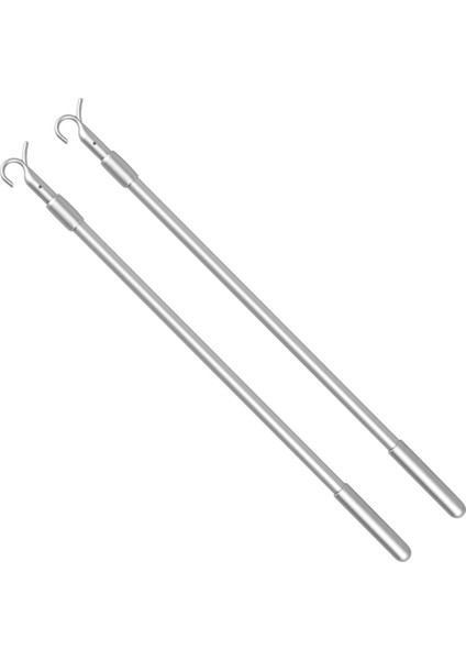 Kolay Çekilebilen Teleskopik Perde Eğme Çubuğu, 13-24 Inç Uzunlukta Ayarlanabilir Perde Çubuğu, Aşağı ve Yukarı Giysi Askısı Kancası Direği 2 Adet (Yurt Dışından)