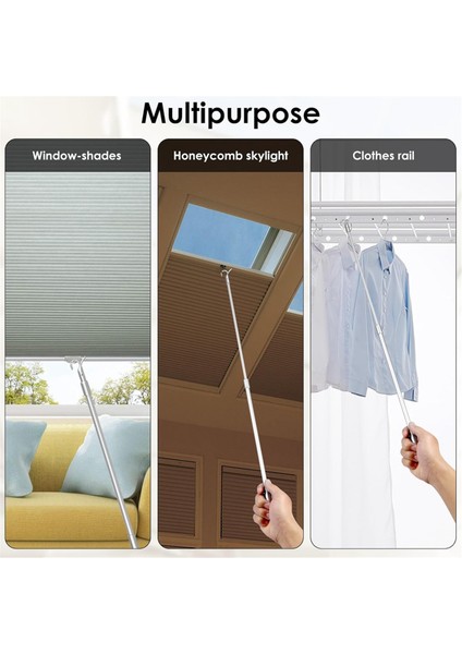 Kolay Çekilebilen Teleskopik Perde Eğme Çubuğu, 13-24 Inç Uzunlukta Ayarlanabilir Perde Çubuğu, Aşağı ve Yukarı Giysi Askısı Kancası Direği 2 Adet (Yurt Dışından) modelleri