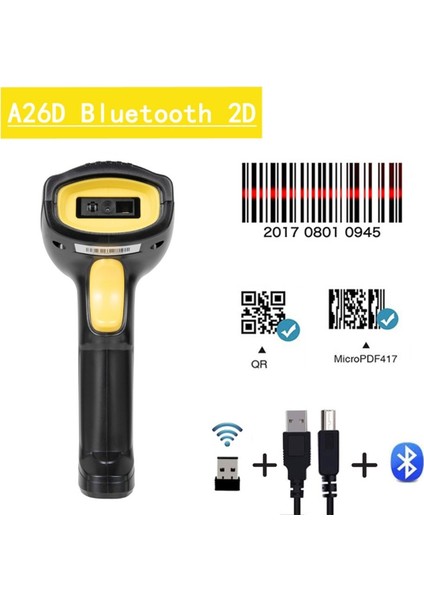 Süpermarket Için Elde Taşınabilir Kablosuz 1d 2d Tarayıcı Barkod Tarayıcı Kablosuz Bluetooth 1d 2d Qr Kod Okuyucu (Yurt Dışından) modelleri