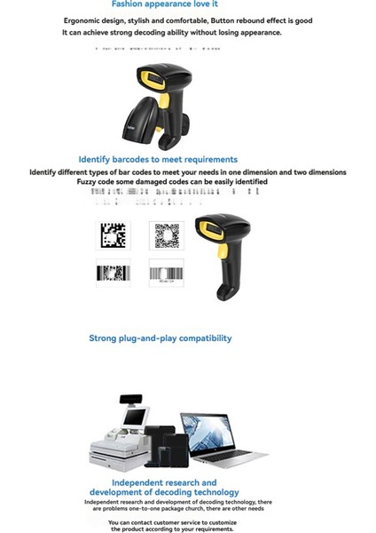 Süpermarket Için Elde Taşınabilir Kablosuz 1d 2d Tarayıcı Barkod Tarayıcı Kablosuz Bluetooth 1d 2d Qr Kod Okuyucu (Yurt Dışından) fırsatları