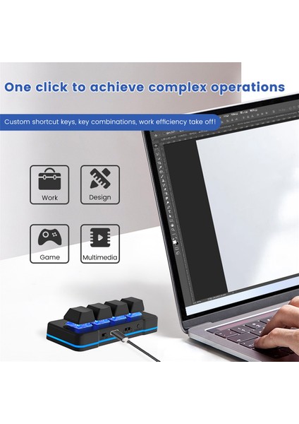 MK424BT 4 Tuşlu Mini Özelleştirilmiş Klavye Mekanik Mavi Anahtarlı Bluetooth+Usb Bağlantılı Ofis Oyun Multimedya A (Yurt Dışından) fırsatları