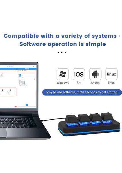 MK424BT 4 Tuşlu Mini Özelleştirilmiş Klavye Mekanik Mavi Anahtarlı Bluetooth+Usb Bağlantılı Ofis Oyun Multimedya A (Yurt Dışından) indirimleri