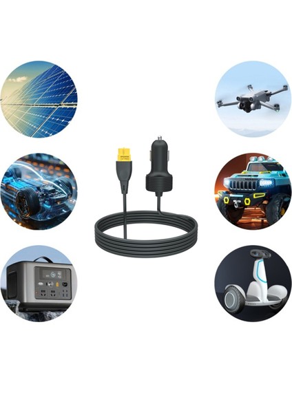 Metre Yuvarlak Conta Halkası XT60 Araba Güç Kablosu Drone Ekipmanı Çakmak Araç Şarj Cihazı Şarj Kablosu 12V (Yurt Dışından) fiyatları