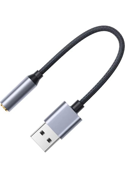 USB - 3,5 mm Jak Ses Adaptörü USB - Ses Jak Adaptörü Kulaklık USB A - 3,5 mm Dişi Harici Stereo Ses Kartı B (Yurt Dışından) fırsatları
