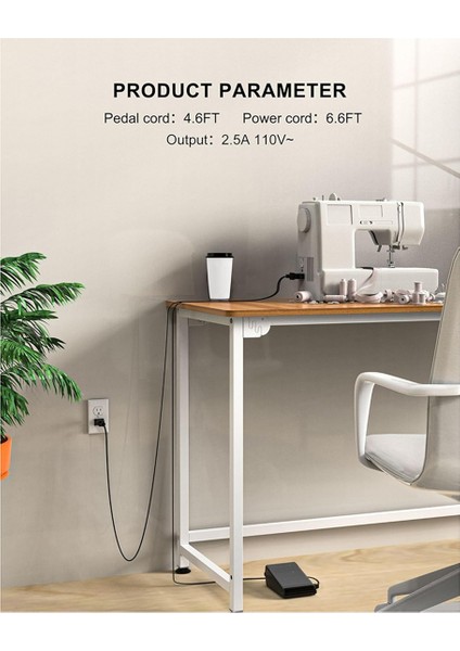 Singer Dikiş Makinesi Ayak Pedalı Güç Kablosu Yedeği, Singer 4452, 4443, 4432, 4423 150S Abd Fişi Için D Şeklinde Fiş (Yurt Dışından) fırsatları