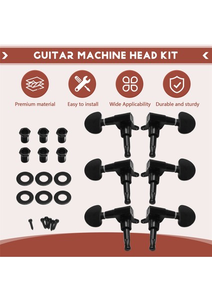Adet Kilitli Akort Burguları Akort Başlıkları Kilitli Tel Akort Burguları Akort Aleti Elektrik Gitar Makinesi 3l + 3r (Yurt Dışından) fırsatları