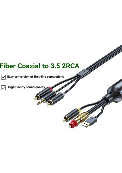 Dijital Optik - Analog 3,5 mm Aux Ses Kablosu Optik - 2rca Adaptörü Koaksiyel - Stereo Sol/sağ Ses Amplifikatörü, 3 Metre (Yurt Dışından) modelleri