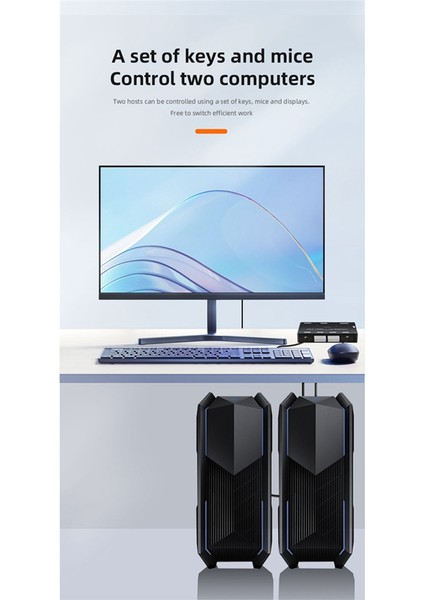 2 Ana Bilgisayar Paylaşımı, Fare, Klavye ve Monitör Için USB 2.0 Portlu Vga+Hdmı Uyumlu 1080P Kvm Anahtarı (Yurt Dışından) fırsatları