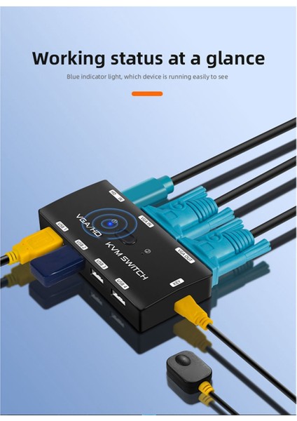 2 Ana Bilgisayar Paylaşımı, Fare, Klavye ve Monitör Için USB 2.0 Portlu Vga+Hdmı Uyumlu 1080P Kvm Anahtarı (Yurt Dışından) indirimleri