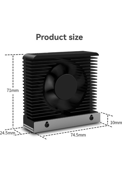 Argb M.2 2280 SSD Soğutucu M.2 SSD Soğutucu 4pın Pwm Fanlı Termal Pedli Radyatörlü Soğutucu Siyah (Yurt Dışından) fiyatları