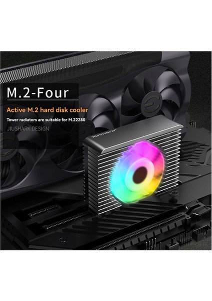 Argb M.2 2280 SSD Soğutucu M.2 SSD Soğutucu 4pın Pwm Fanlı Termal Pedli Radyatörlü Soğutucu Siyah (Yurt Dışından) indirimleri