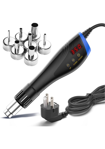 Handskıt 600W Elde Taşınabilir Sıcak Hava Kaynak Alet Seti, 7 Nozul, LCD Dijital Ekran - Abd Fişi Lehimleme Için Termal Üfleyici (Yurt Dışından)