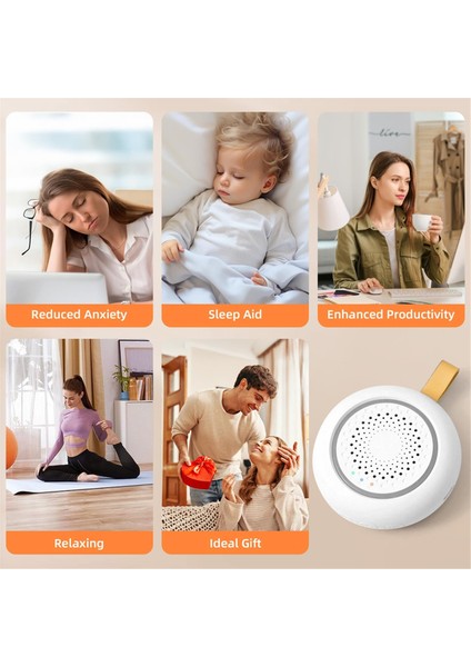 Taşınabilir Ses Makinesi, Gece Işıklı Nature Sound Beyaz Gürültü Ses Makinesi, Uyku, Kaygı Giderici, Ev Seyahati Için (Yurt Dışından) indirimleri